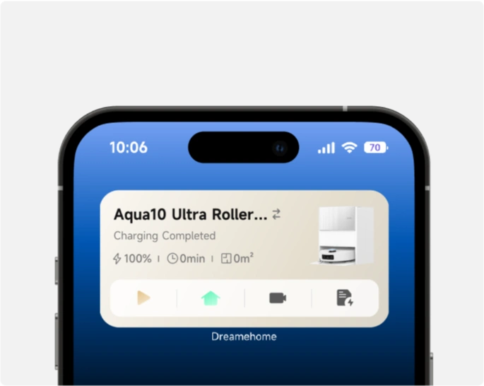 Dreame Aqua10 Ultra Roller Complete widget de la app para acceso rápido al hogar inteligente